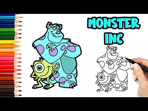 How to draw Sully and Mike from Monsters Inc