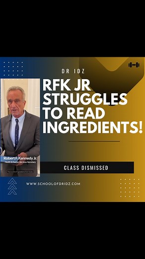 Dr Idrees Mughal (MBBS, MRes, DipIBLM) | RFK JR STRUGGLES TO READ INGREDIENTS?! 😱❌📖 #weightloss #fatloss #nutrition #fitness #health #gym #doctor | Instagram