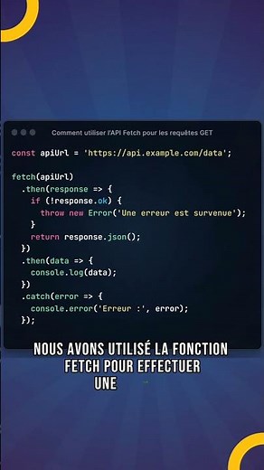 Comment appeler une API en JavaScript #fetch #javascript #webdevelopment