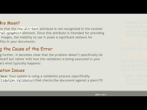 Resolving the fox:alt-text Error in Apache FOP fo:external-graphic Elements