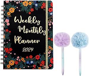 2024 Planner - A5 2024 Weekly Monthly Planner Calendar Planner 2024 Schedule Planner from January to December - Time Management, Goal Setting, Track Goals, 8.46 x 6.1''