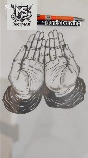 Praying Hands Sketch | Simple Line Art for Beginners