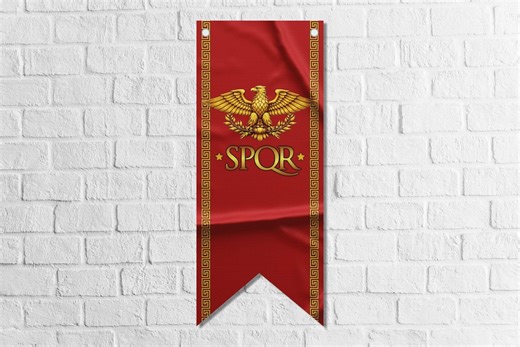 Ancient Roman Empire Banner SPQR | Roman Eagle Flag | Medieval Wall Hanging | Historical Rome Decor | Size: 50x120 Cm - Etsy