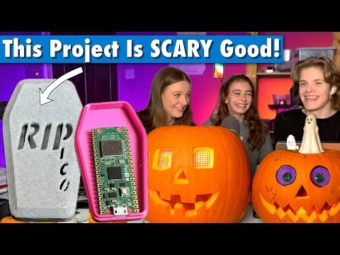 Our Creepiest Build Yet! 3D-Printed Coffin for Pico + LED Pumpkin Eyes & Ghostbusters ZX Spectrum
