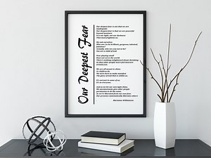Our Deepest Fear Poem Print: Marianne Williamson Quote (digital Download) - Etsy