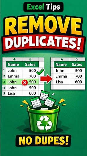 Quickly remove duplicates in Excel like a pro! 🧹💻 #Excel #ExcelTips #RemoveDuplicates #ExcelHack