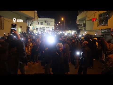 A torchlight procession was held in support of Rojava.