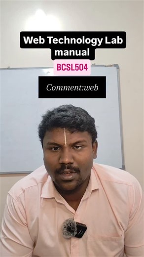 Hanumanthu on Instagram: "🔥 BCSL504 | Web Technology Lab | VTU Exam Ready 🔥 🚀 Web Technology Lab Programs – BCSL504 📂 Complete Lab Manual + Programs + Output 🧪 VTU Exam Oriented | Latest Scheme 💯 Perfect for: ✔️ Internal Lab Exams ✔️ VTU Practical Exam ✔️ Viva Preparation ✔️ Last-minute Revision 👇 HOW TO GET IT? 💬 Comment WEB 📩 We’ll send the DOWNLOAD LINK in your DM ⚡ Limited time – Don’t miss this! 📚 Study smart. Score high. #BCSL504 #WebTechnologyLab #VTULab #VTUExam #WebLabPrograms