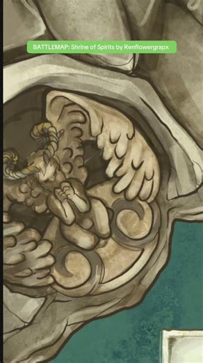 Shrine of Spirits | Sketching the Sunken Crypt #battlemaps #fantasyart