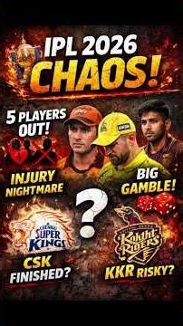 IPL 2026 Injury Blast 💥 CSK Finished? KKR Risk Move 😬 Full Breakdown