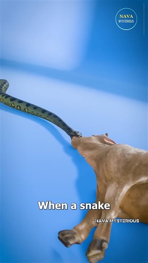 How Snake Swallows Big Animals 😱 Telugu Facts” ll#ytshorts #snake #anaconda #navamysterious #facts