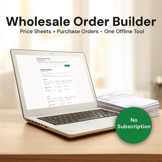 Wholesale Order Builder | Price Sheet, Purchase Order Generator (Digital Download)