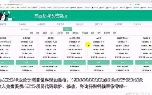 基于JAVA的校园招聘系统的设计与实现（毕业设计课程项目，源码 数据库 开发运行环境齐全)