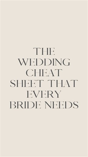 ✨ The Wedding Cheat Sheet Every Couple Needs (But No One Tells You!)...