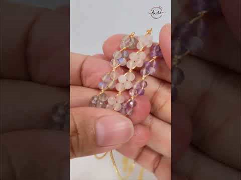 Making leaf bracelets with small stones with convenient size adjustment button #shortsvideo #diy