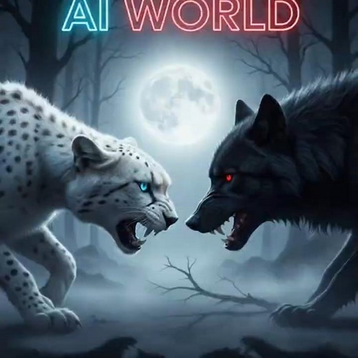 White Cheetah vs Black Wolf – Dark Jungle Horror Fight🐺🐺🐆🐆
