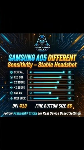 Samsung A05 Headshot Settings Pro Players Use 🔥 #gaming #settings #competitive