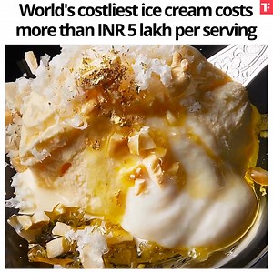 This is the world's most expensive ice cream. According to GWR, a single serving of this delicious ice cream costs a whopping 873,400 Japanese yen, which is more than 5 lakh INR. But why is this icecream so expensive? Find out here: https://bit.ly/3IxEOgK | Times Food | Facebook