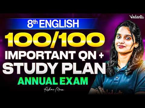 8th English | Important Questions + Study Plan | Annual Exam 2026 | Asha Ma'am