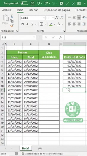 Calcular Días Laborables en Excel de Forma Sencilla