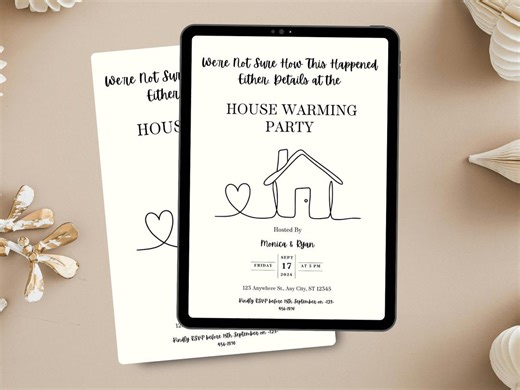 Funny Housewarming Party Invitation Editable Canva Template Digital Download, Modern Minimalist Design, Instant Download, Home Celebration - Etsy