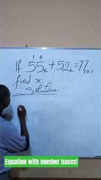 WAEC/NECO/SAT Mathematics Trick/Equations with number bases #maths #waec #exam