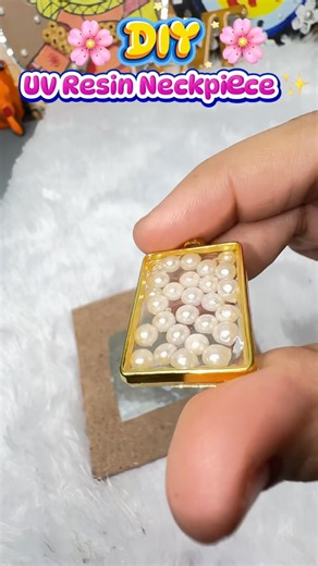 DIY UV Resin Neckpiece ✨ | Handmade Pearl Pendant Necklace | Easy Resin Jewelry Making#viral #shorts