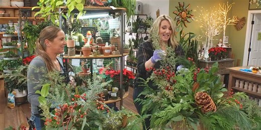 Quick and easy Christmas porch pots