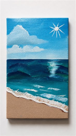 Acrylic Ocean Waves Painting Process 🎨🌊