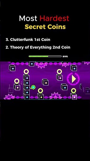 The Most Hardest Secret Coins in Geometry Dash! #geometrydash #gd #gaming #doggie #shorts