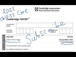 CAMBRIDGE IGCSE BIOLOGY PAST PAPER 32 FEBRUARY MARCH 2022 CORE
