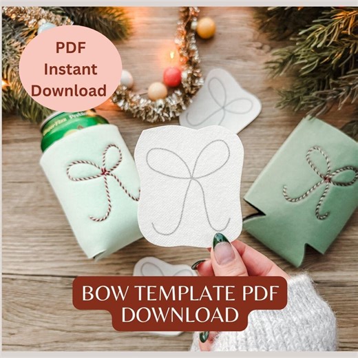 Simple Bow Template PDF Download- Digital Stick and Stitch Designs- Editable - Print at Home - Etsy
