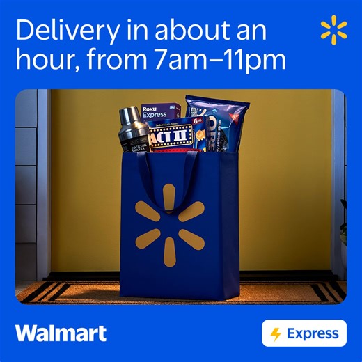 Need it? We’re on it! Get Express Delivery as early as 7am, or as late as 11pm. 🌞🌚 Order by 6am for delivery by 7am. Order by 9:30pm for delivery by 11pm. Subject to availability. Restrictions & fees apply. | Walmart