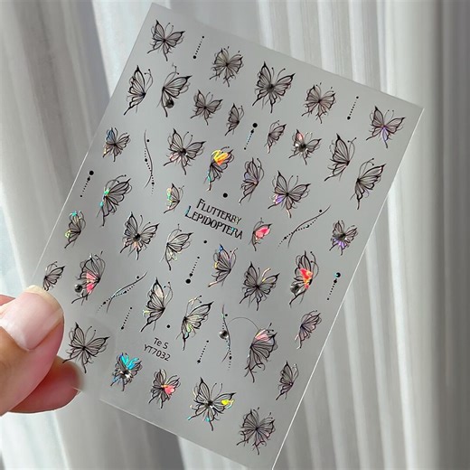 Simple Butterfly Nail Decal Sticker/ Nail Art/ 3D Adhesive/ DIY Use - Etsy