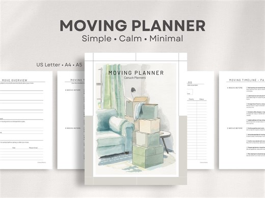 Apartment Moving Planner | First Time & College Move Checklist | Stress Free Small Move | Undated PDF - Etsy