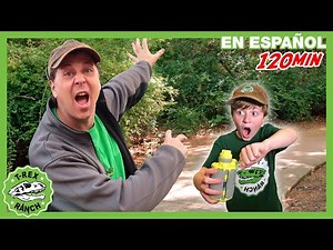 Caza de juguetes dinosaurio y batalla contra un Raptor gigante 🦖 | 🦖 T-Rex Rancho | Moonbug Kids
