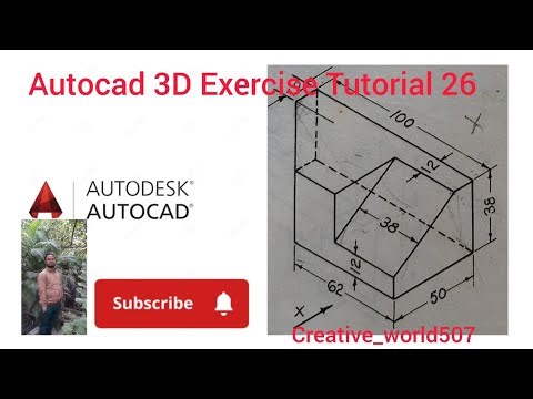 AutoCAD 3D Exercise 26 🔥 Easy 3D Modeling for Beginners#autocad#caddesign