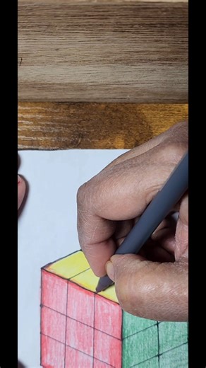 Easy Rubik cube drawing -15 #shortsfeed #drawings #art #drawingideas #learningart
