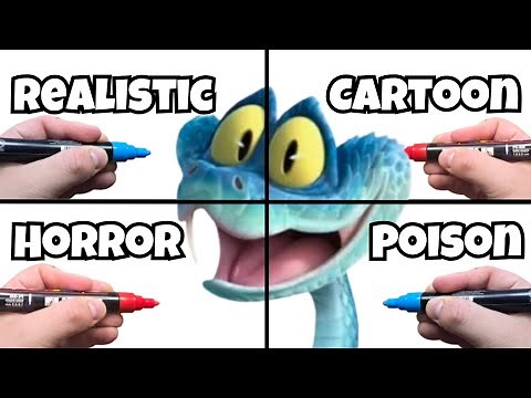 Drawing Gary De'Snake Zootopia — 4 WILDLY Different Styles!