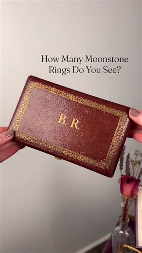 Vintage & Antique Jewelry on Instagram: "A little jewelry treasure hunt ✨💍 How many moonstone rings do you see hiding in this box? 👀🌙 Drop your guess below ⬇️ . . Video by Kelsey Box by @the_antique_box_atelier . . #antiquerings #jewelryfun #showmeyourrings #antiquemoonstonering #moonstonejewelry"