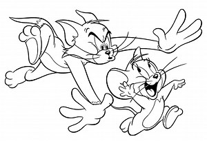 Tom and Jerry coloring page to print for kids