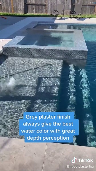 This perfect plaster if you’d like to go darker but still have a great depth perception. #pebble #plaster #beautifu #pool #fyp
