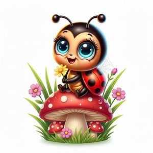 Sweet Little Ladybug Watercolor Clipart - Adorable Red Bug Pngs for Valentine Crafts - Hand-painted Nursery Art & Planner Stickers - Etsy