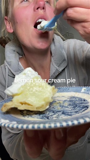 Lemon sour cream pie. #pie #summerdessert #summerfood #lemon Ingredients 1 fully cooked pie shell 4 tablespoons cornstarch 1 cup sugar 1 cup milk 1/2 cup lemon juice 2 tablespoons lemon zest 3 egg yolks 4 tablespoons salted butter 1 teaspoon lemon/vanilla extract 1 cup sour cream Directions Place cornstarch, sugar, milk, lemon juice and extract and egg yolks in a small pot. Whisk. Place over medium high heat, continually stirring until it reaches a boil and becomes thick. Remove from heat and st