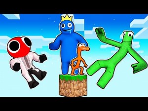 Minecraft, But We're RAINBOW FRIENDS On ONE BLOCK!