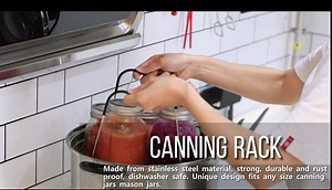 Canning Supplies Kit - 9 Piece 430 Stainless Steel : Rack,Funnel,Jar Lifter,Jar Wrench,Lid Lifter,Tongs,Spoon,Cleaning Brush/Bubble Remover Tool.Suitable for all beginners and professionals
