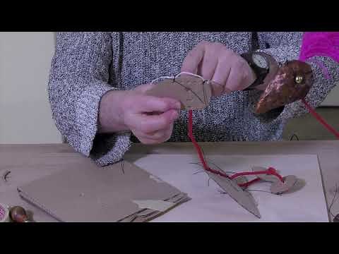 Making a walking bird string puppet