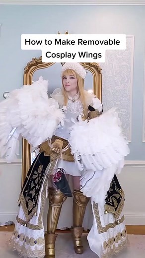How we made these removable wings for Seraphim! #cosplay #tiktokcosplay #diy #diyfashion #sewingdiy #learnontiktok