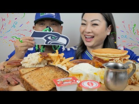 Champion Breakfast Vs. Dinner *IHOP Mukbang with Hubby | N.E Let's Eat