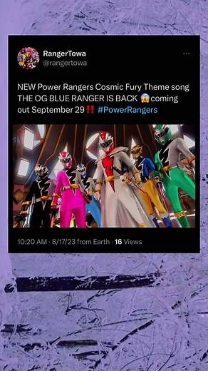 Power Rangers Cosmic Fury New Theme Song Featuring Return of OG Blue Ranger Billy!